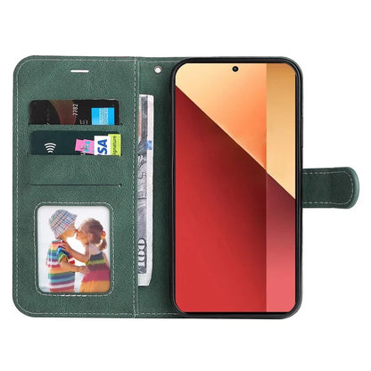 For Xiaomi Redmi Note 13 Pro 4G / Poco M6 Pro 4G Phone Case Three-color Splicing Stand Cover