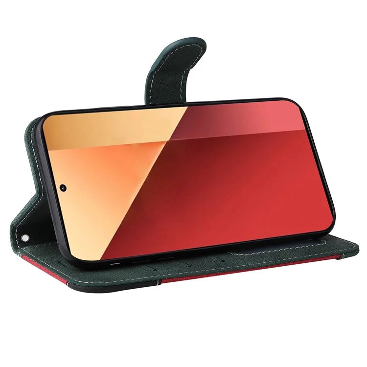 For Xiaomi Redmi Note 13 Pro 4G / Poco M6 Pro 4G Phone Case Three-color Splicing Stand Cover