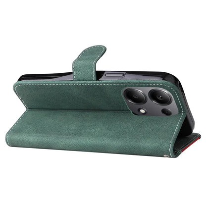 For Xiaomi Redmi Note 13 Pro 4G / Poco M6 Pro 4G Phone Case Three-color Splicing Stand Cover