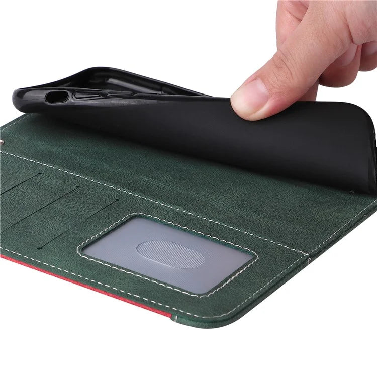 For Xiaomi Redmi Note 13 Pro 4G / Poco M6 Pro 4G Phone Case Three-color Splicing Stand Cover
