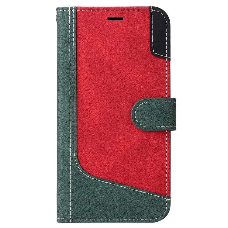 For Xiaomi Redmi Note 13 Pro 4G / Poco M6 Pro 4G Phone Case Three-color Splicing Stand Cover