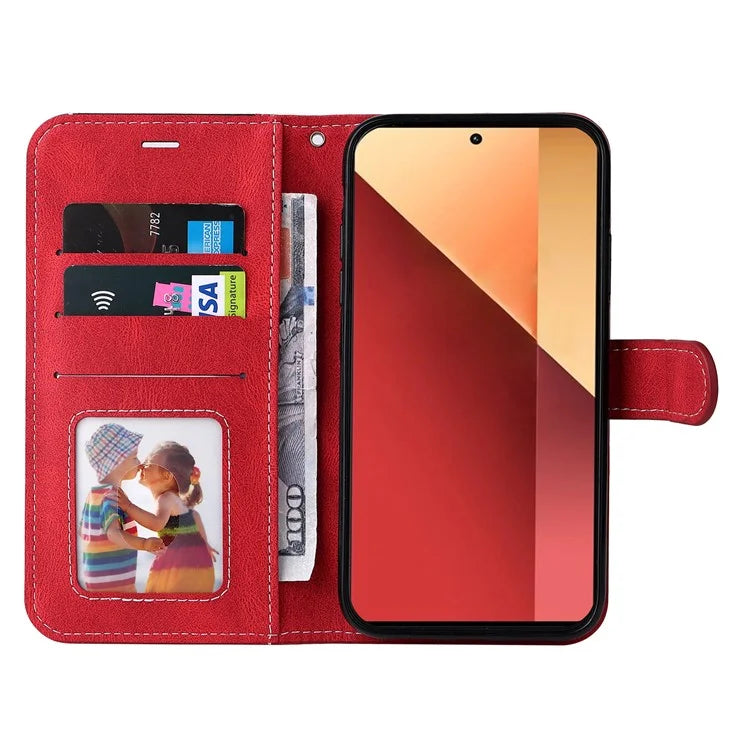 For Xiaomi Redmi Note 13 Pro 4G / Poco M6 Pro 4G Phone Case Three-color Splicing Stand Cover