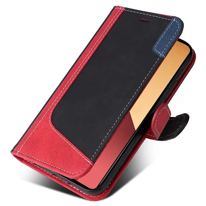 For Xiaomi Redmi Note 13 Pro 4G / Poco M6 Pro 4G Phone Case Three-color Splicing Stand Cover