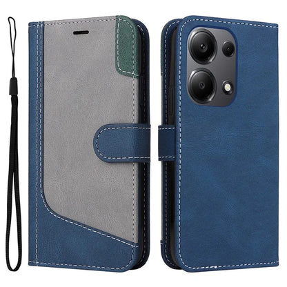 For Xiaomi Redmi Note 13 Pro 4G / Poco M6 Pro 4G Phone Case Three-color Splicing Stand Cover