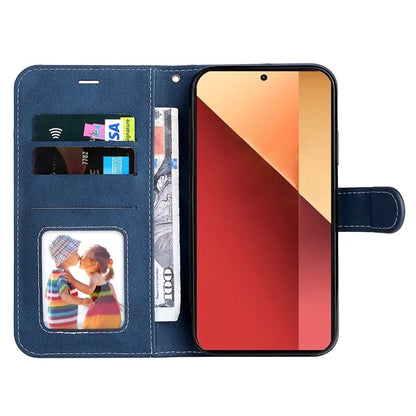 For Xiaomi Redmi Note 13 Pro 4G / Poco M6 Pro 4G Phone Case Three-color Splicing Stand Cover