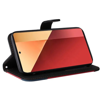 For Xiaomi Redmi Note 13 Pro 4G / Poco M6 Pro 4G Phone Case Three-color Splicing Stand Cover