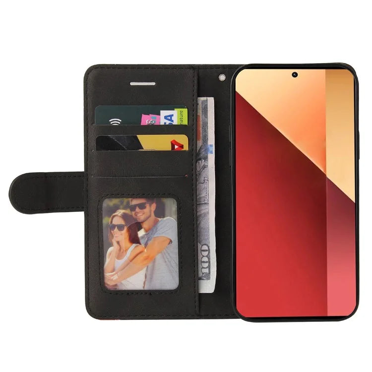 KT Leather Series-1 For Xiaomi Redmi Note 13 Pro 4G / Poco M6 Pro 4G Phone Case Color Splicing Imprinted Lines Shell