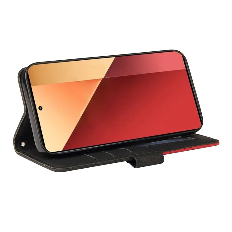 KT Leather Series-1 For Xiaomi Redmi Note 13 Pro 4G / Poco M6 Pro 4G Phone Case Color Splicing Imprinted Lines Shell