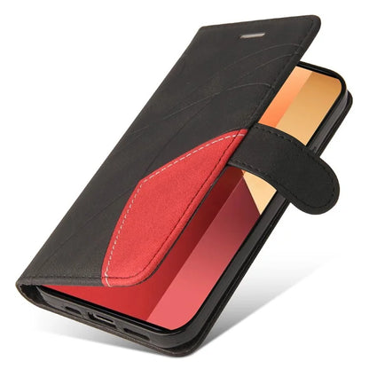 KT Leather Series-1 For Xiaomi Redmi Note 13 Pro 4G / Poco M6 Pro 4G Phone Case Color Splicing Imprinted Lines Shell