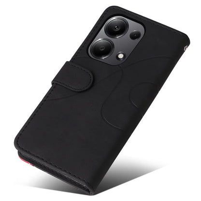 KT Leather Series-1 For Xiaomi Redmi Note 13 Pro 4G / Poco M6 Pro 4G Phone Case Color Splicing Imprinted Lines Shell