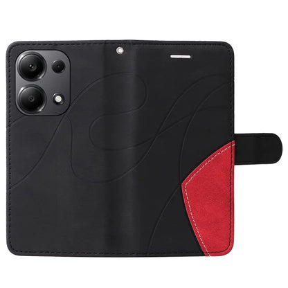 KT Leather Series-1 For Xiaomi Redmi Note 13 Pro 4G / Poco M6 Pro 4G Phone Case Color Splicing Imprinted Lines Shell