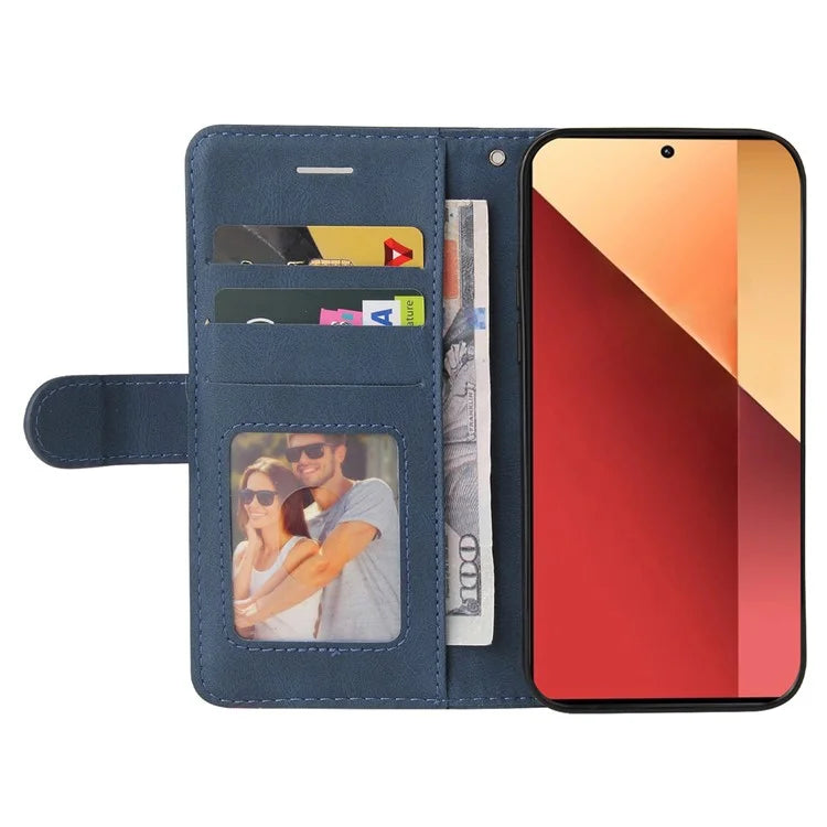 KT Leather Series-1 For Xiaomi Redmi Note 13 Pro 4G / Poco M6 Pro 4G Phone Case Color Splicing Imprinted Lines Shell