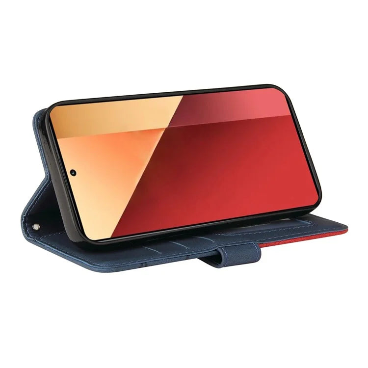 KT Leather Series-1 For Xiaomi Redmi Note 13 Pro 4G / Poco M6 Pro 4G Phone Case Color Splicing Imprinted Lines Shell