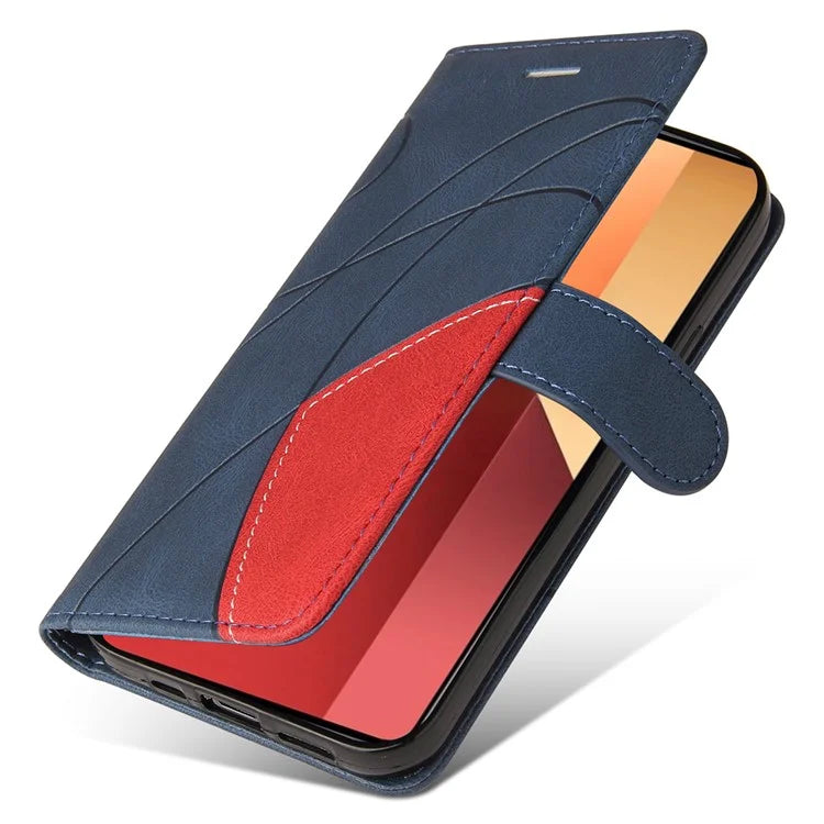 KT Leather Series-1 For Xiaomi Redmi Note 13 Pro 4G / Poco M6 Pro 4G Phone Case Color Splicing Imprinted Lines Shell