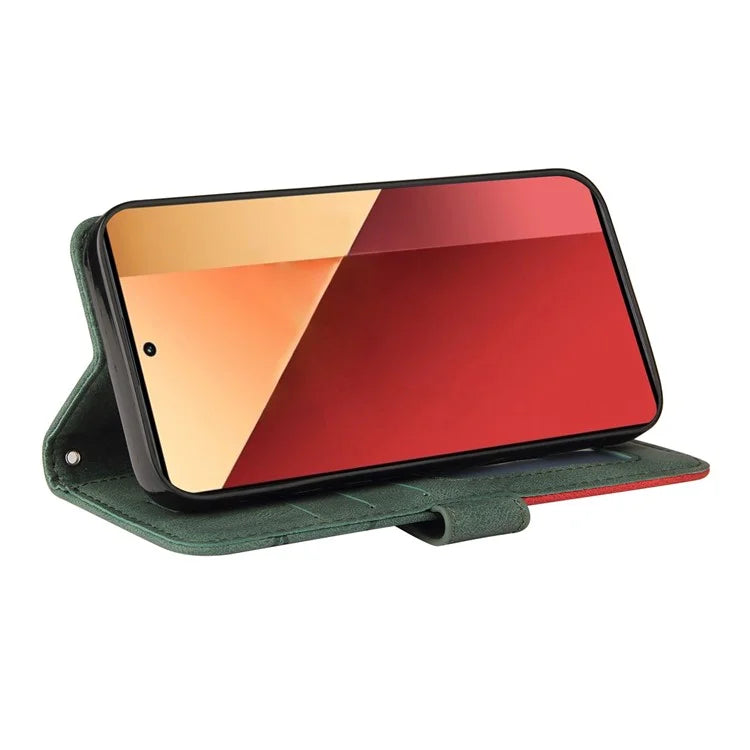 KT Leather Series-1 For Xiaomi Redmi Note 13 Pro 4G / Poco M6 Pro 4G Phone Case Color Splicing Imprinted Lines Shell