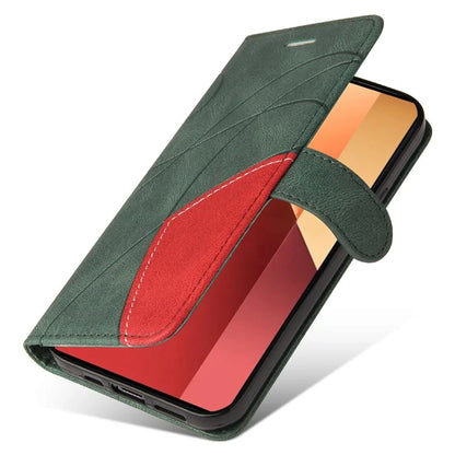 KT Leather Series-1 For Xiaomi Redmi Note 13 Pro 4G / Poco M6 Pro 4G Phone Case Color Splicing Imprinted Lines Shell