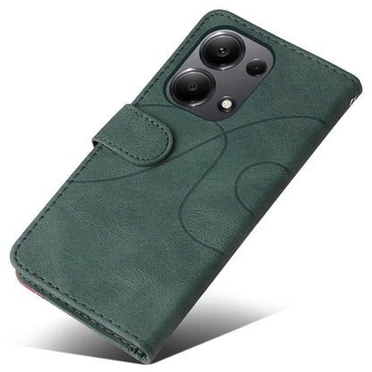 KT Leather Series-1 For Xiaomi Redmi Note 13 Pro 4G / Poco M6 Pro 4G Phone Case Color Splicing Imprinted Lines Shell