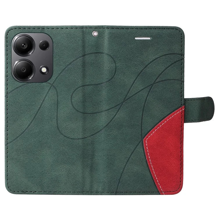 KT Leather Series-1 For Xiaomi Redmi Note 13 Pro 4G / Poco M6 Pro 4G Phone Case Color Splicing Imprinted Lines Shell