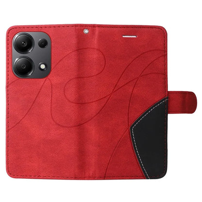 KT Leather Series-1 For Xiaomi Redmi Note 13 Pro 4G / Poco M6 Pro 4G Phone Case Color Splicing Imprinted Lines Shell