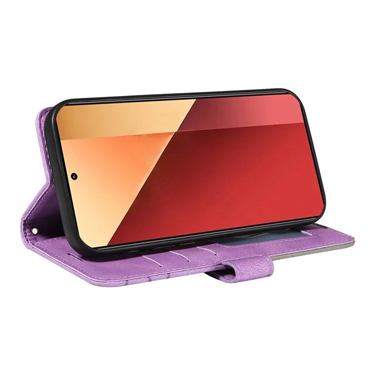 KT Leather Series-1 For Xiaomi Redmi Note 13 Pro 4G / Poco M6 Pro 4G Phone Case Color Splicing Imprinted Lines Shell