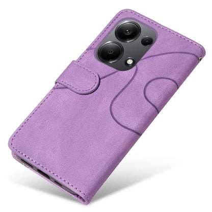 KT Leather Series-1 For Xiaomi Redmi Note 13 Pro 4G / Poco M6 Pro 4G Phone Case Color Splicing Imprinted Lines Shell