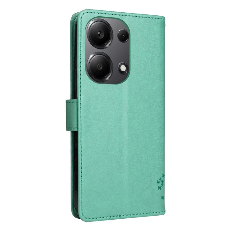 KT Imprinting Flower Series-3 For Xiaomi Redmi Note 13 Pro 4G / Poco M6 Pro 4G Case Cat Tree Pattern Wallet Cover