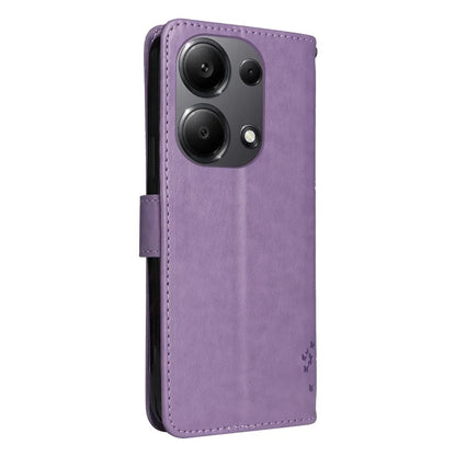 KT Imprinting Flower Series-3 For Xiaomi Redmi Note 13 Pro 4G / Poco M6 Pro 4G Case Cat Tree Pattern Wallet Cover