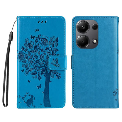 KT Imprinting Flower Series-3 For Xiaomi Redmi Note 13 Pro 4G / Poco M6 Pro 4G Case Cat Tree Pattern Wallet Cover