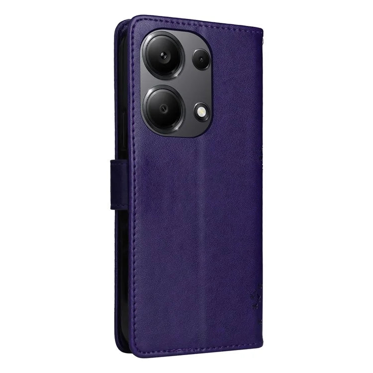 KT Imprinting Flower Series-3 For Xiaomi Redmi Note 13 Pro 4G / Poco M6 Pro 4G Case Cat Tree Pattern Wallet Cover