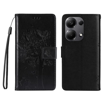 KT Imprinting Flower Series-3 For Xiaomi Redmi Note 13 Pro 4G / Poco M6 Pro 4G Case Cat Tree Pattern Wallet Cover