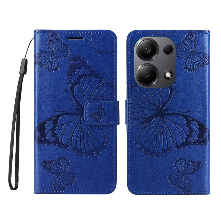 KT Imprinting Flower Series-2 For Xiaomi Redmi Note 13 Pro 4G / Poco M6 Pro 4G Case with Wrist Strap Leather Cover