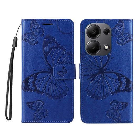 KT Imprinting Flower Series-2 For Xiaomi Redmi Note 13 Pro 4G / Poco M6 Pro 4G Case with Wrist Strap Leather Cover