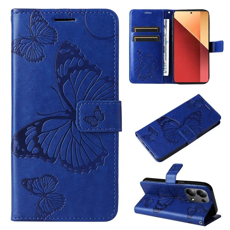 KT Imprinting Flower Series-2 For Xiaomi Redmi Note 13 Pro 4G / Poco M6 Pro 4G Case with Wrist Strap Leather Cover