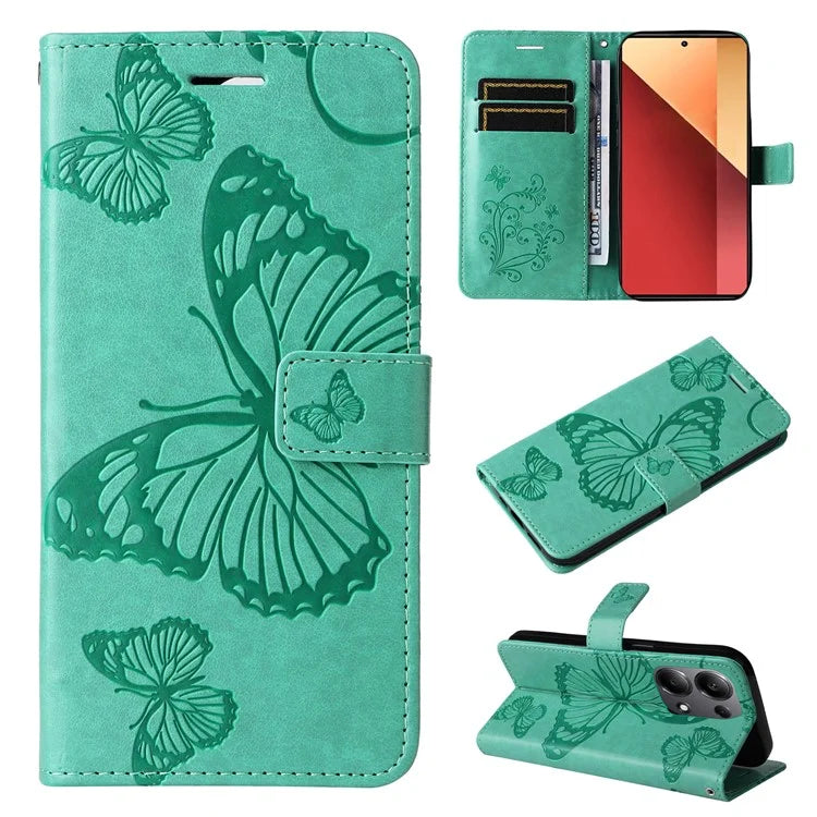 KT Imprinting Flower Series-2 For Xiaomi Redmi Note 13 Pro 4G / Poco M6 Pro 4G Case with Wrist Strap Leather Cover