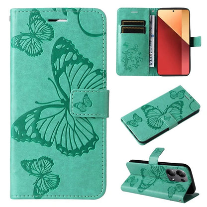 KT Imprinting Flower Series-2 For Xiaomi Redmi Note 13 Pro 4G / Poco M6 Pro 4G Case with Wrist Strap Leather Cover