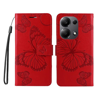 KT Imprinting Flower Series-2 For Xiaomi Redmi Note 13 Pro 4G / Poco M6 Pro 4G Case with Wrist Strap Leather Cover