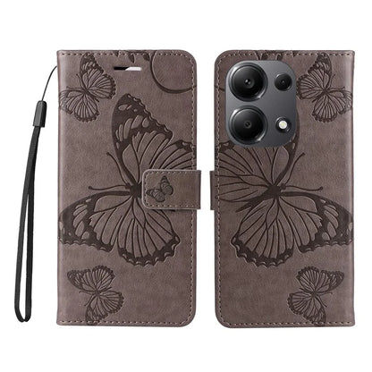 KT Imprinting Flower Series-2 For Xiaomi Redmi Note 13 Pro 4G / Poco M6 Pro 4G Case with Wrist Strap Leather Cover
