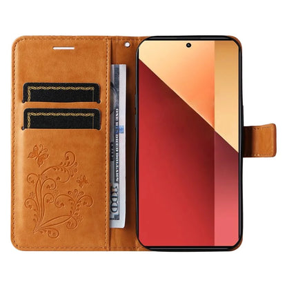 KT Imprinting Flower Series-2 For Xiaomi Redmi Note 13 Pro 4G / Poco M6 Pro 4G Case with Wrist Strap Leather Cover