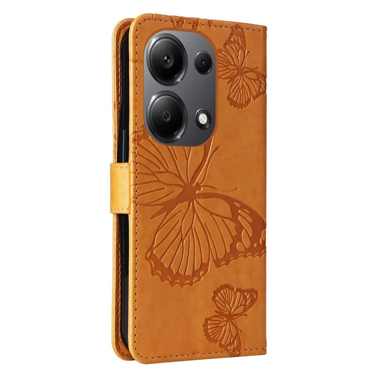 KT Imprinting Flower Series-2 For Xiaomi Redmi Note 13 Pro 4G / Poco M6 Pro 4G Case with Wrist Strap Leather Cover