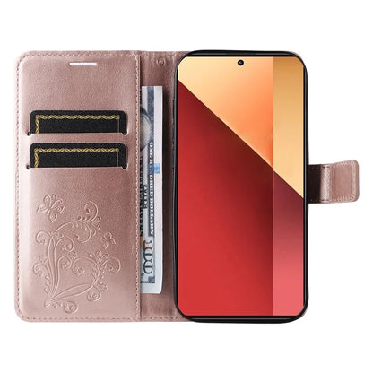 KT Imprinting Flower Series-2 For Xiaomi Redmi Note 13 Pro 4G / Poco M6 Pro 4G Case with Wrist Strap Leather Cover