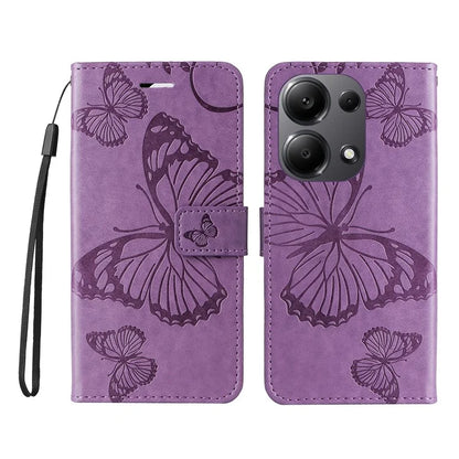 KT Imprinting Flower Series-2 For Xiaomi Redmi Note 13 Pro 4G / Poco M6 Pro 4G Case with Wrist Strap Leather Cover