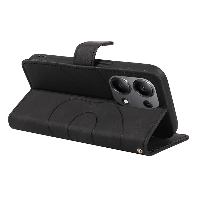 For Xiaomi Redmi Note 13 Pro 4G / Poco M6 Pro 4G Case Imprinted Curved Line Leather Cover
