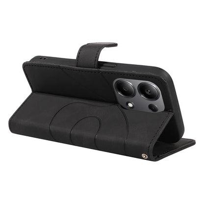 For Xiaomi Redmi Note 13 Pro 4G / Poco M6 Pro 4G Case Imprinted Curved Line Leather Cover