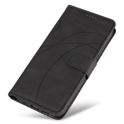 For Xiaomi Redmi Note 13 Pro 4G / Poco M6 Pro 4G Case Imprinted Curved Line Leather Cover