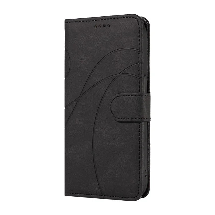 For Xiaomi Redmi Note 13 Pro 4G / Poco M6 Pro 4G Case Imprinted Curved Line Leather Cover