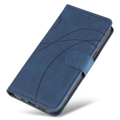 For Xiaomi Redmi Note 13 Pro 4G / Poco M6 Pro 4G Case Imprinted Curved Line Leather Cover