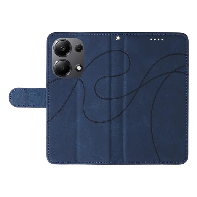 For Xiaomi Redmi Note 13 Pro 4G / Poco M6 Pro 4G Case Imprinted Curved Line Leather Cover