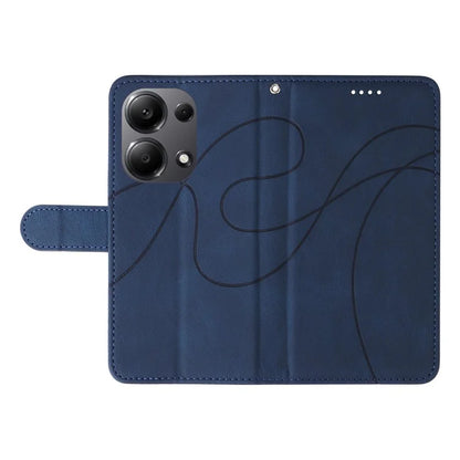 For Xiaomi Redmi Note 13 Pro 4G / Poco M6 Pro 4G Case Imprinted Curved Line Leather Cover