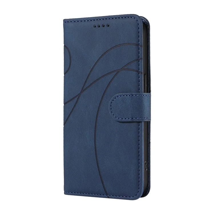 For Xiaomi Redmi Note 13 Pro 4G / Poco M6 Pro 4G Case Imprinted Curved Line Leather Cover