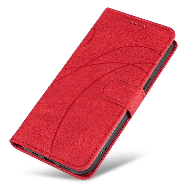 For Xiaomi Redmi Note 13 Pro 4G / Poco M6 Pro 4G Case Imprinted Curved Line Leather Cover
